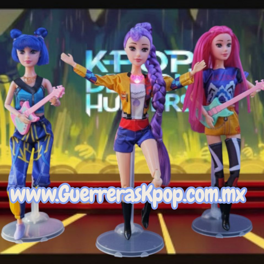 Muñecas K-pop Guerreras con Luz y sonido, articuladas, vestuario y caja, accesorios Set de 3 piezas Kpop muñecas no mattel no Bratz, importada