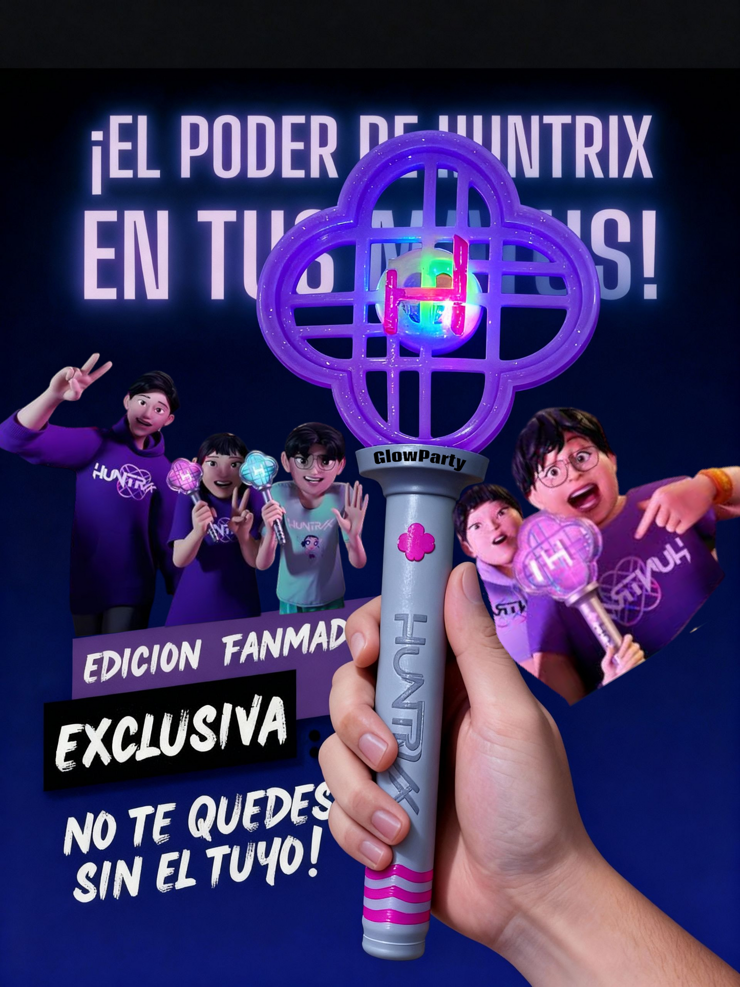 Lightstick Huntrix Demon hunters K-pop Guerreras con Luz, por los fans, 3D plástico 3 cambios de luz, fandom