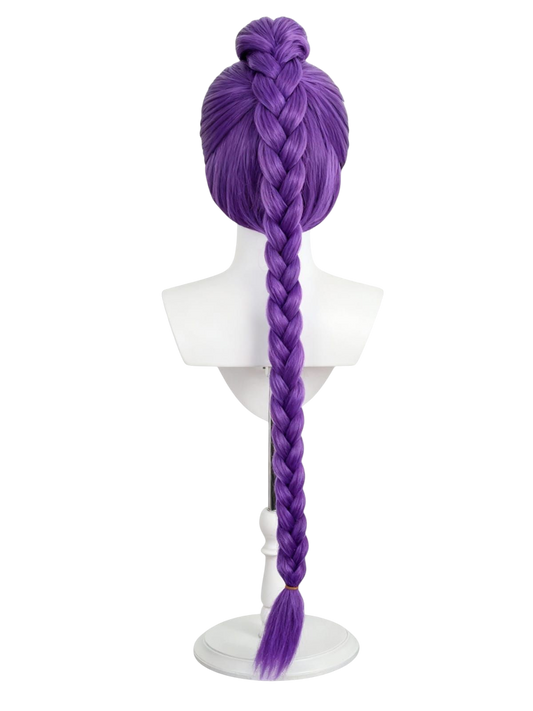 Peluca K-Pop Morada trenza Rumi cosplay fanmade