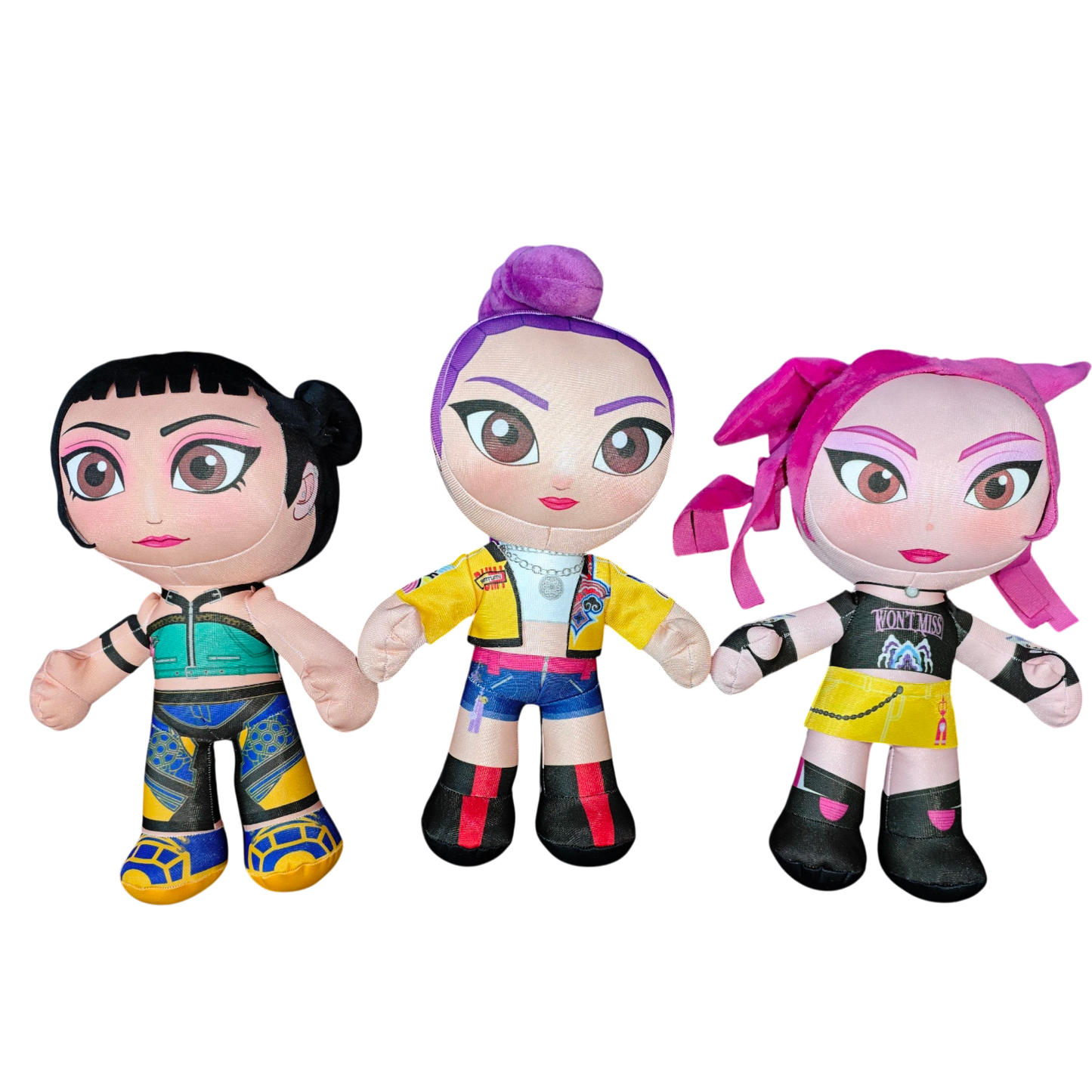 3 Peluche Guerreras K-Pop Rumi, Mira y Zoey 35cm Abrazables de calidad, set juego de 3