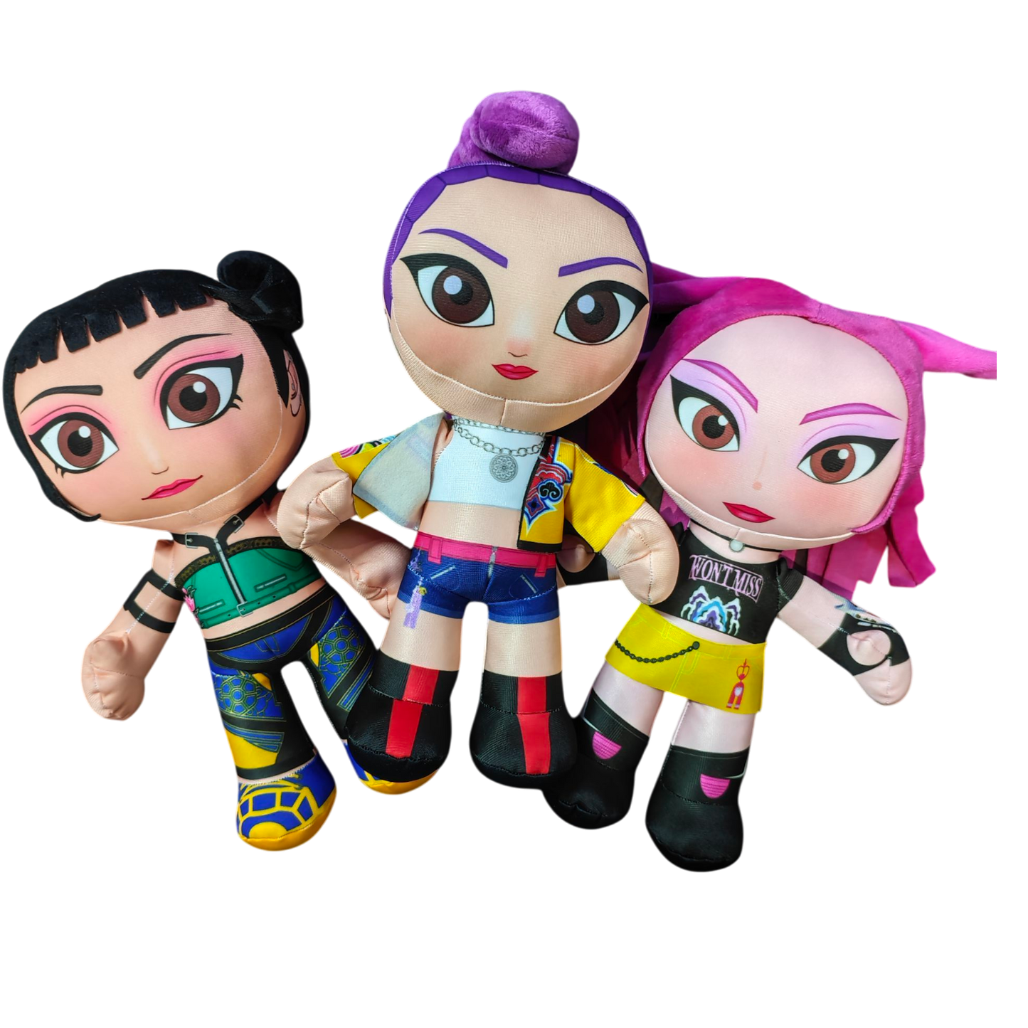3 Peluche Guerreras K-Pop Rumi, Mira y Zoey 35cm Abrazables de calidad, set juego de 3