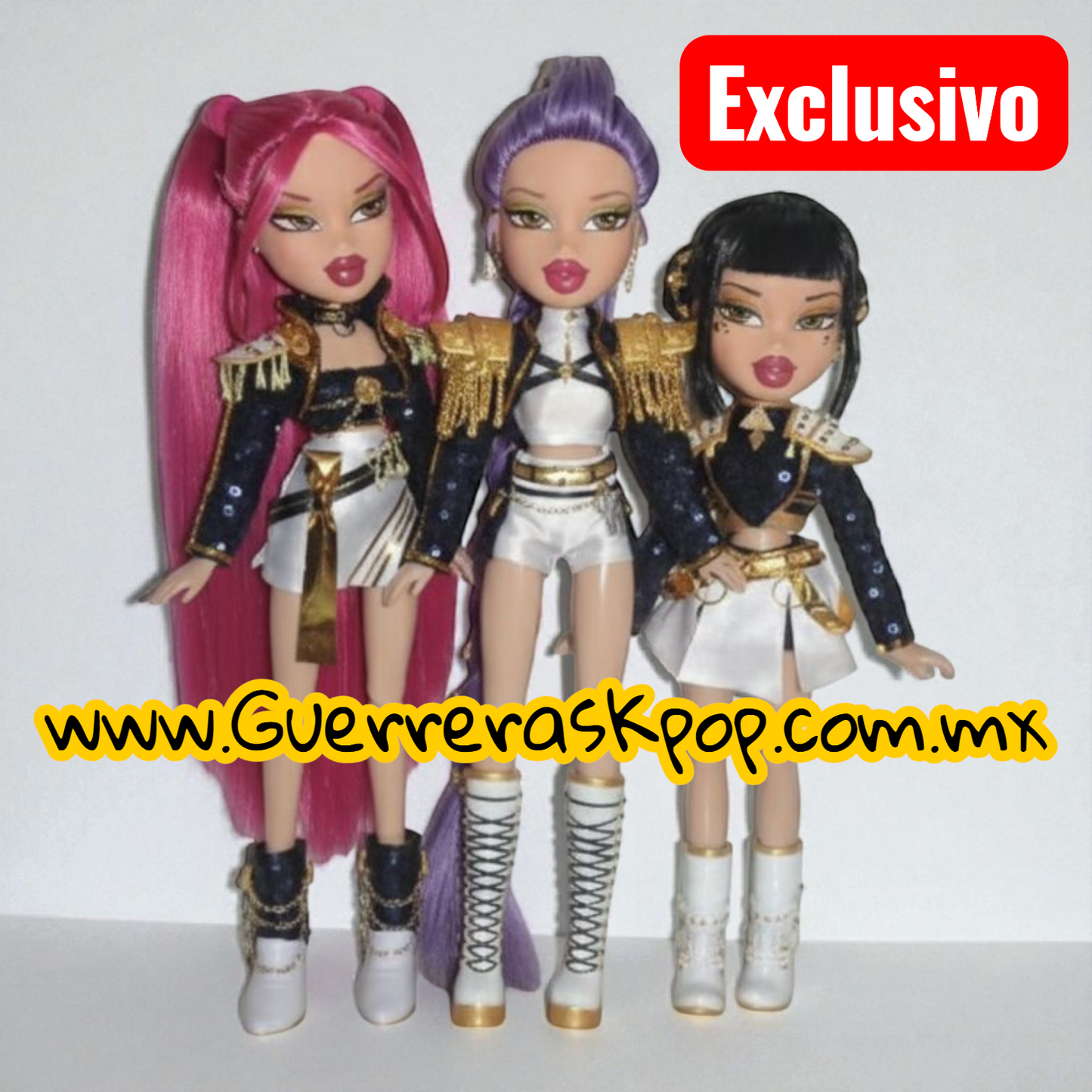 Muñecas KPop Set de 3 completo Golden Huntrix Guerreras Kpop Mejor que Mattel Y Bratz, versión Fanmade