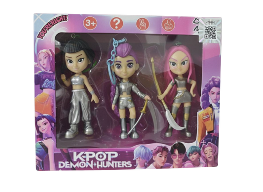 Guerreras KPop muñecas Set de 3 vestimenta batalla Demon Hunters k-pop