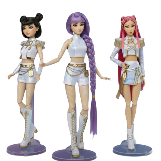 Set de 3 Muñecas K-Pop  DemonHunters Réplica homenaje guerreras Kpop de alta calidad sobre demanda dupe