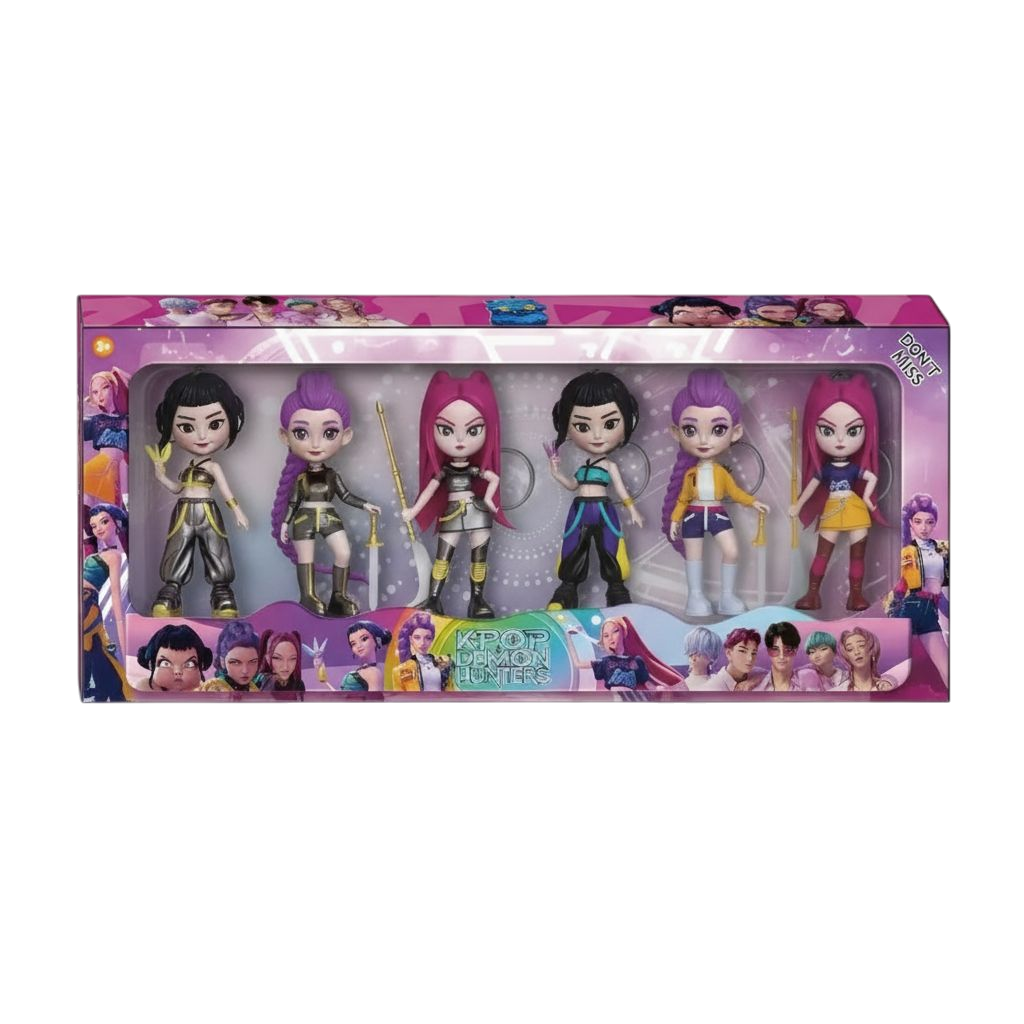 K-Pop Huntrix Set 6 figuras muñecas keychain guerreras kpop