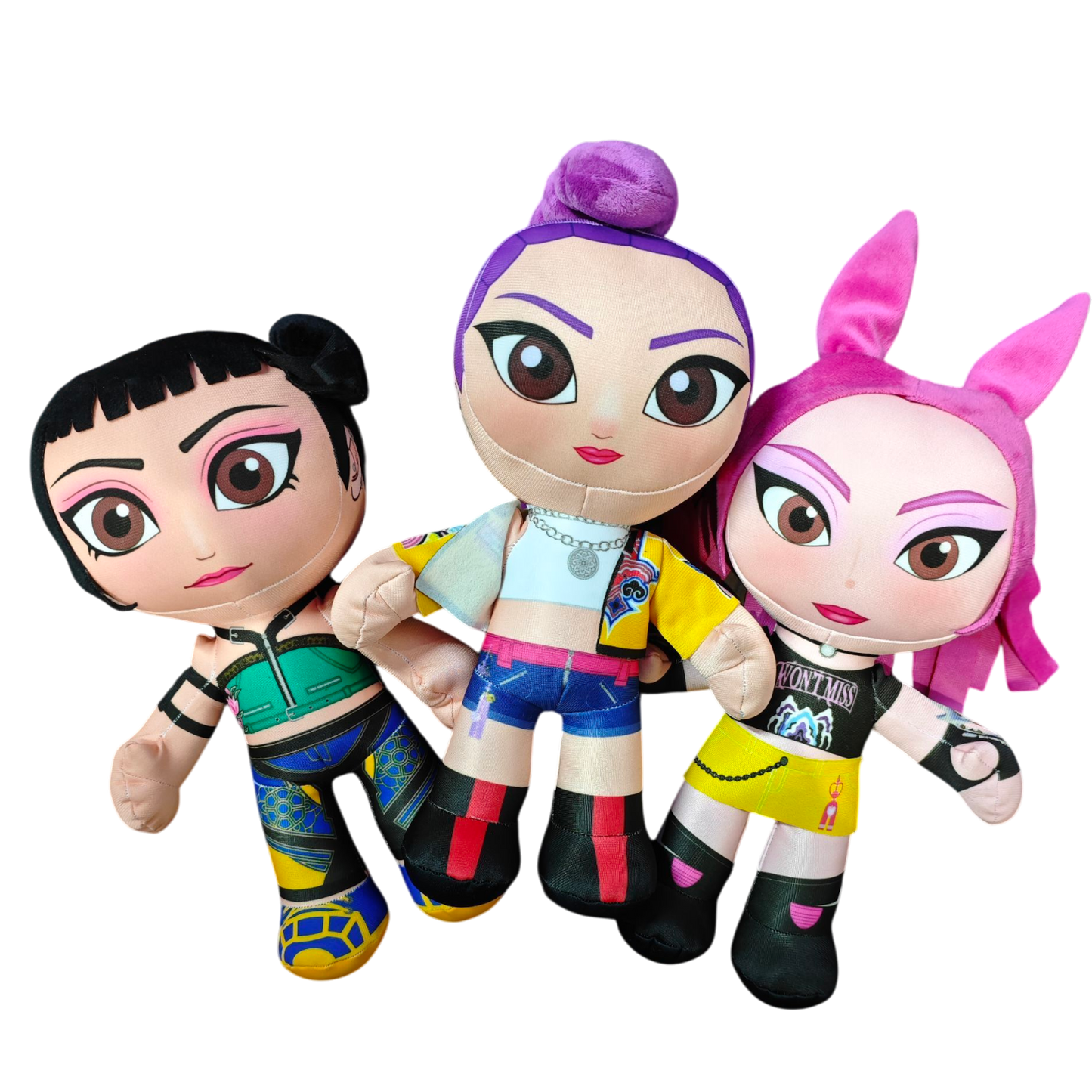 3 Peluche Guerreras K-Pop Rumi, Mira y Zoey 35cm Abrazables de calidad, set juego de 3